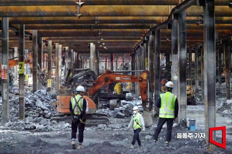 서울 강남구 영동대로 지하공간 복합개발 건설공사 현장. 2025.04.23 윤동주 기자