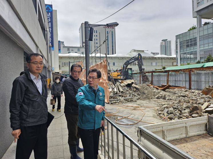 창원특례시 마산합포구, 마산청과시장 화재건물 철거 현장 점검