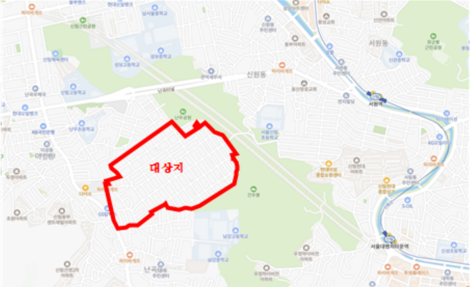 관악구 신림동 610-200일대 대상지. 서울시 제공