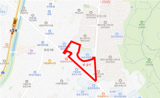 은평구 응암동 675일대 대상지. 서울시 제공