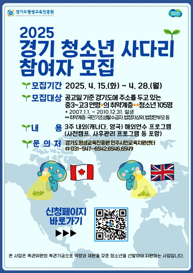 경기도, 취약층 청소년 해외연수사업에 466명 몰려