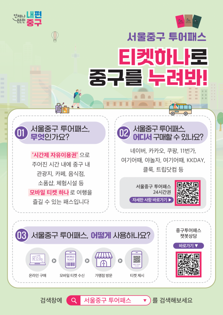 투어패스 홍보 포스터. 중구 제공.