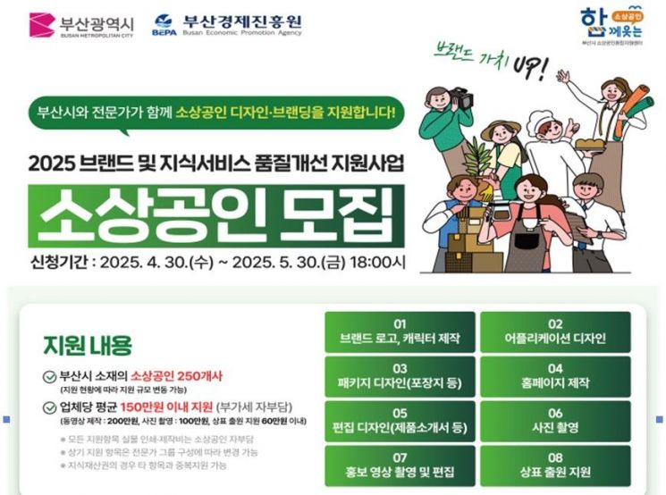 내 브랜드·디자인 함 바까보까?… 부산시, 소상공인 지식서비스 품질개선 지원