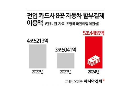 [단독]작년 카드사 車할부 5조 돌파…"DSR 규제 포함해야"