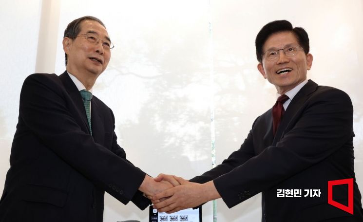 [포토] 김문수-한덕수, 대선 단일화 회담 시작