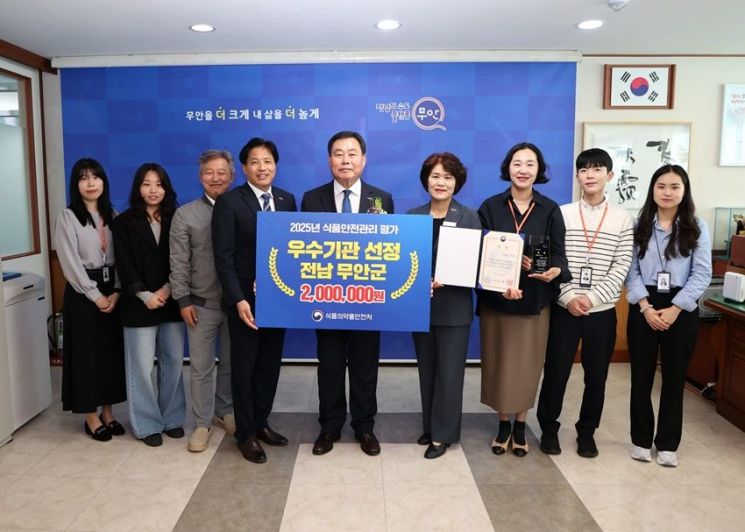 무안군, 2025년 식품안전관리 우수기관 선정