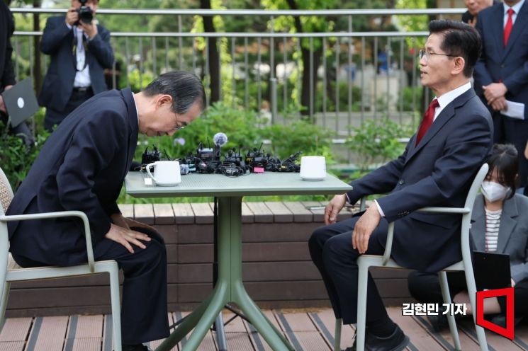 [포토] 김문수-한덕수 국회서 단일화 2차 회동…입장차 재확인