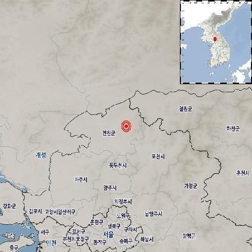경기 연천군서 규모 3.3 지진 발생…"인근 지역 진동 느껴져"