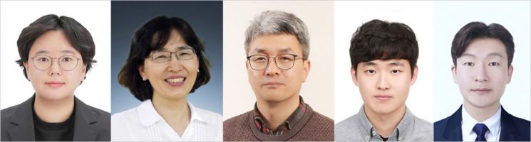 서지연 교수, 김윤희 교수,  권오필 교수,  정경호 석사과정생, 이경석 박사. 부산대 제공