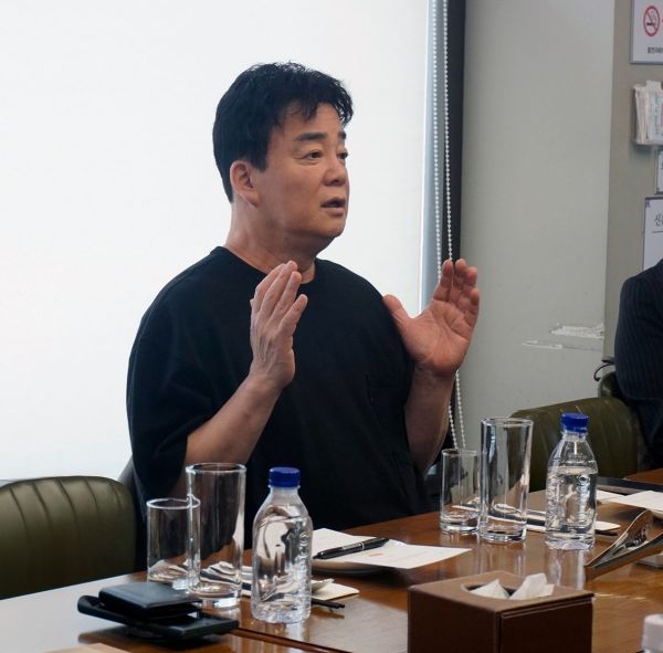 13일 더본코리아 기자간담회에 참석한 백종원 대표. 더본코리아