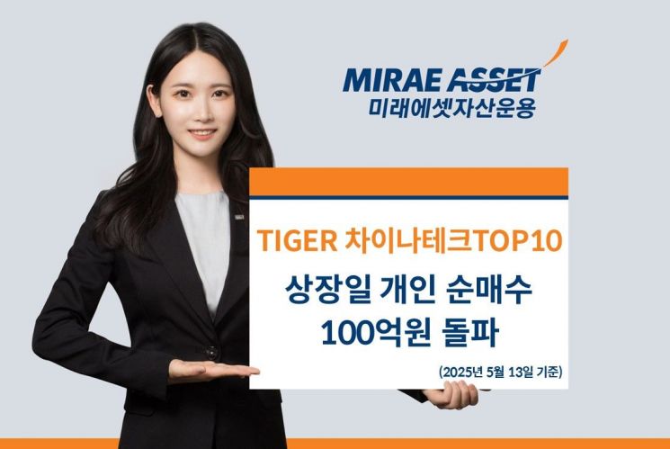 TIGER 차이나테크TOP10 ETF 상장일 개인 순매수 100억 돌파