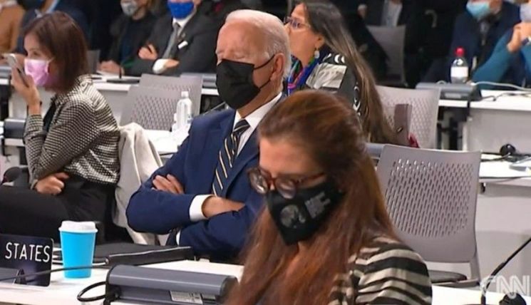 2021년 정상회의 중 조는 모습 목격된 조 바이든 당시 미국 대통령. CNN