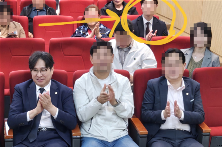 왼쪽 아래는 이상구 의원, 원 안이 의정활동 보조 직원 A씨.(국민의힘 관계자 제공)