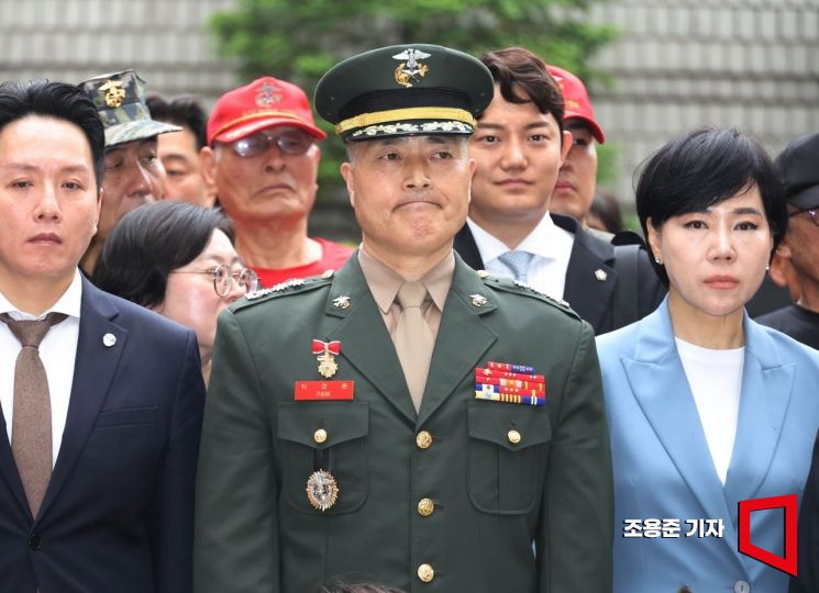 [포토] 항소심 2차 공판준비기일 출석하는 박정훈 대령
