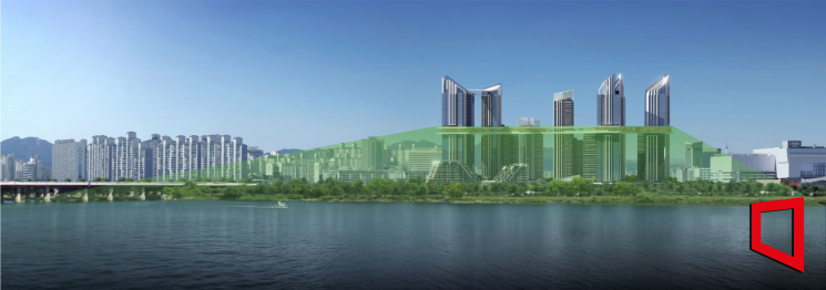 HDC현산이 제안한 전면1구역 조감도. HDC현산 제공