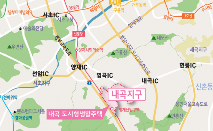 내곡 도시형 생활주택 위치도. SH공사