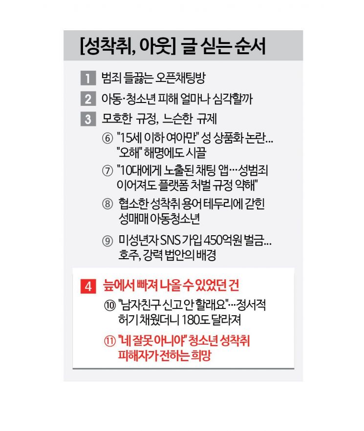 "네 잘못 아니야" 청소년 성착취 피해자가 전하는 희망[성착취, 아웃]