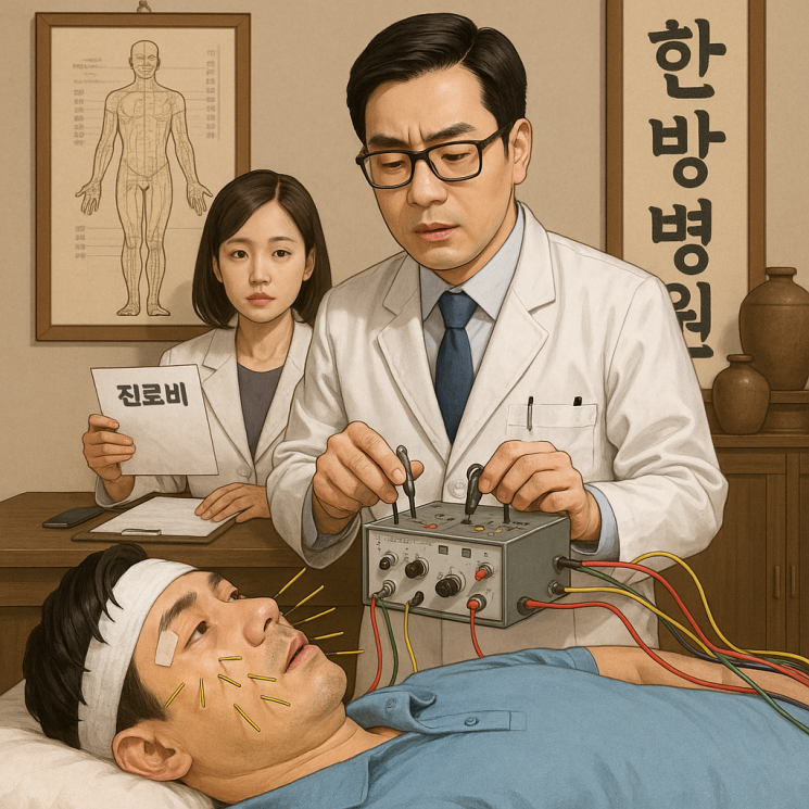 챗GPT가 한방병원에서 경상환자의 상급병실 진료가 늘어나고 있는 모습을 묘사한 그림. 챗GPT
