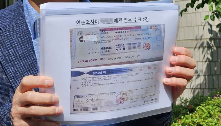 "나처럼 억울한 경우 없어" … '수표 공개'한 김영선 전 의원, 강혜경 등 고발