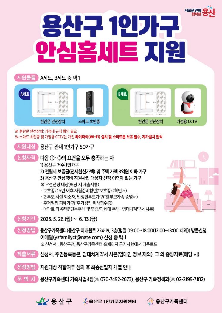 용산구, 1인가구·스토킹 피해자 ‘안심장비 지원사업’ 추진