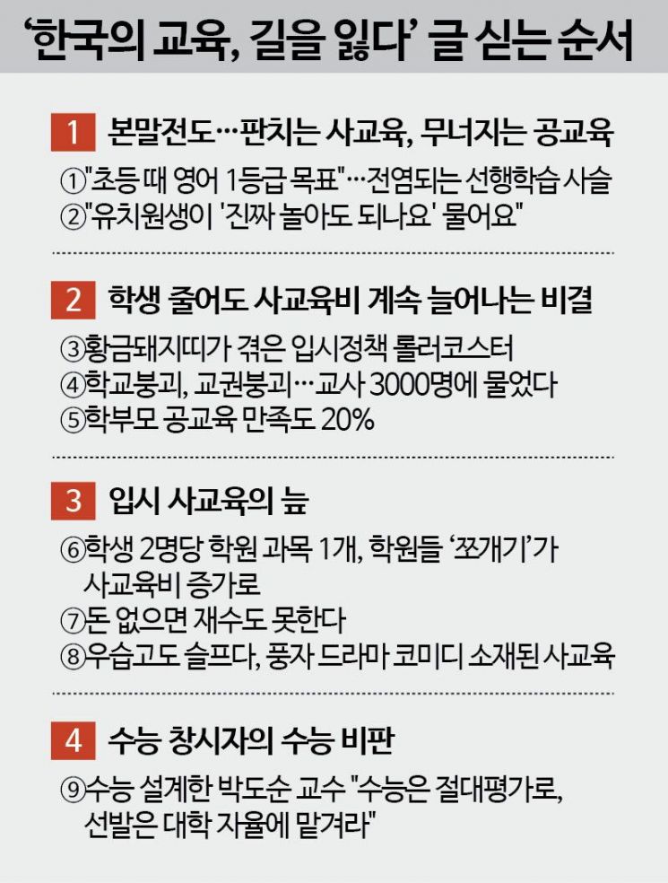 [한국의 교육, 길을 잃다]⑨수능 설계한 박도순 교수 "수능은 절대평가로, 선발은 대학에 맡겨라"[인터뷰]