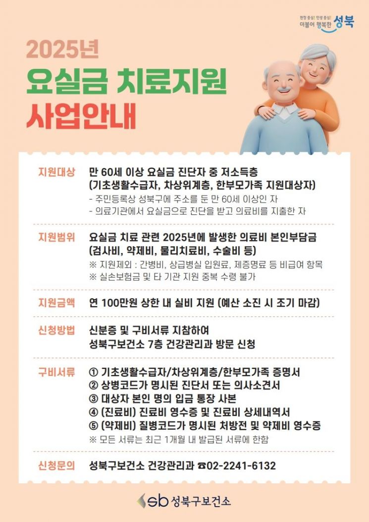 "요실금 의료비 구청에 지원해 드립니다"…성북구, 자치구 최초 시행