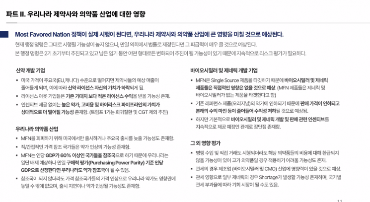 "美 약가인하 정책, 신약개발 기업에 타격…관세 리스크 최소화해야"