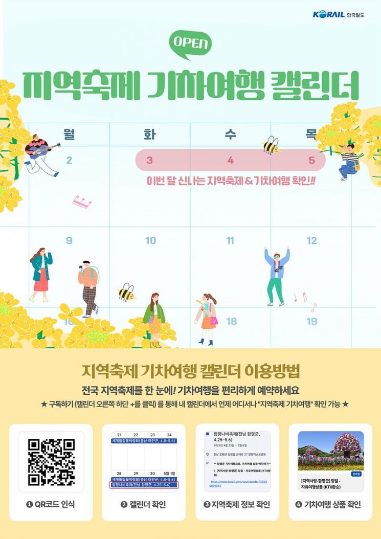 전국 축제 일정·기차여행 한눈에…코레일 '축제 캘린더' 출시