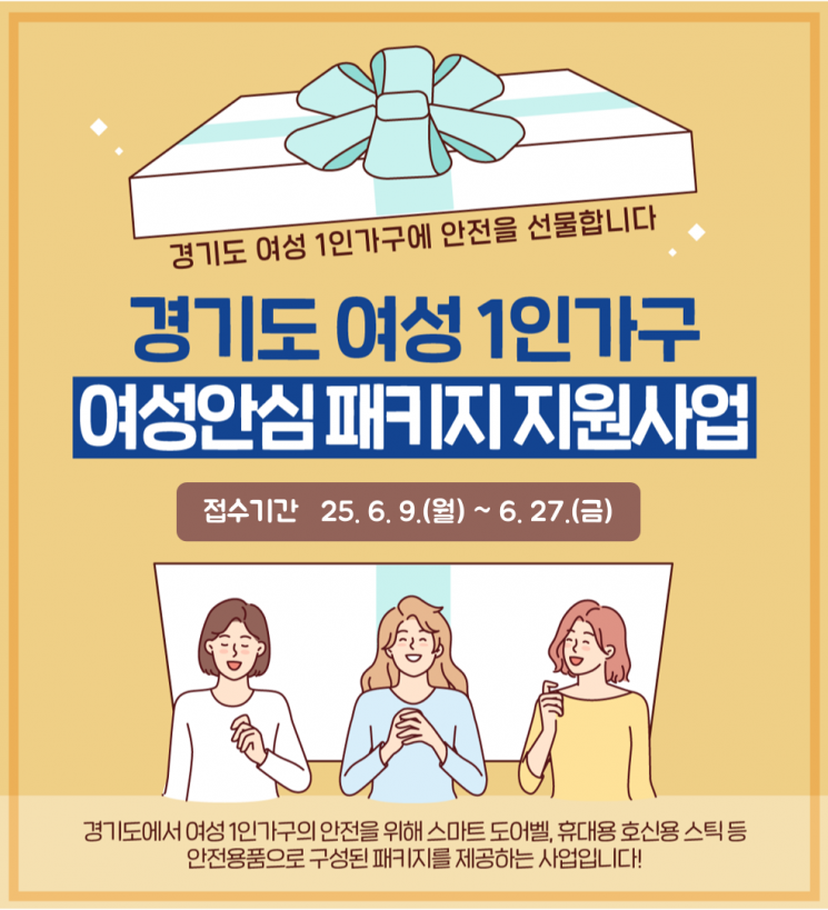 경기도, 여성 1인가구 '문열림 센서' 등 안심패키지 지원