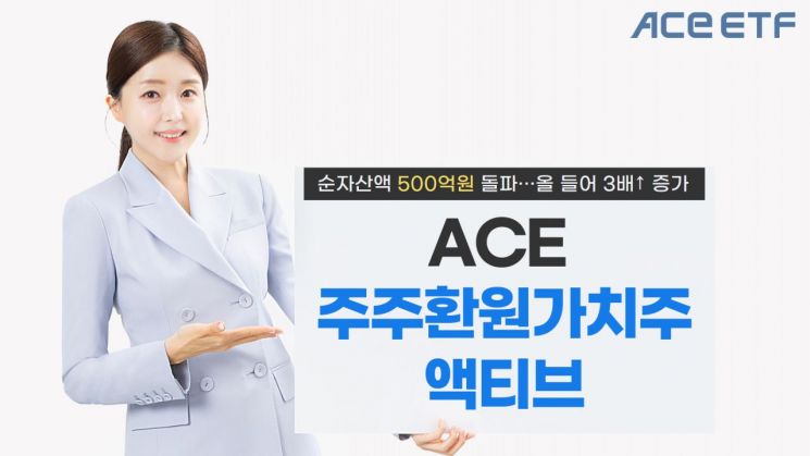 ACE 주주환원가치주액티브 ETF, 순자산액 500억 돌파