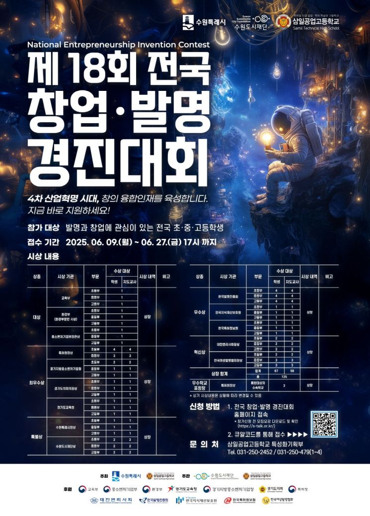 수원시 '전국 창업발명경진대회' 개최…이달 27일까지 참가자 모집