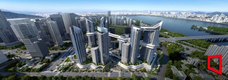 HDC현대산업개발이 용산정비창 전면1구역에 제안한 '더 라인 330' 전경. HDC현대산업개발 제공