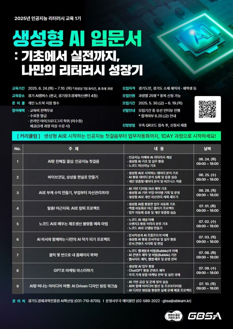 판교서 AI 역량 강화를 위한 'AI 리터러시 교육'…6월19일까지 1차 교육생