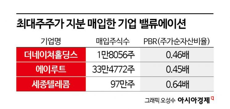 "최대주주 지분 매입은 호재"…저평가 신호에 주가 '꿈틀'