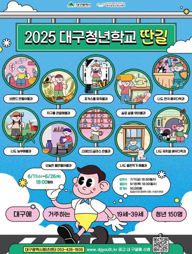 평범한 진로 말고 '나만의 길' 찾아보세요…대구청년학교 '딴길' 수강생 150명 모집