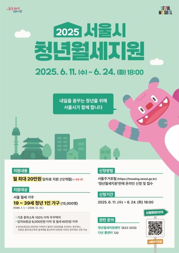 매달 20만원 지원…서울시 '청년월세' 신청 시작
