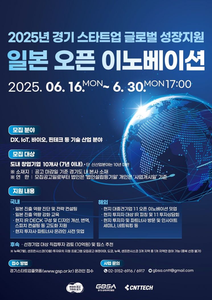 경과원, 日 진출 희망 스타트업 모집…이달 30일까지