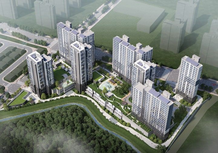 과천 S-7블록 그랑레브데시앙' 공공분양 아파트 투시도. LH.