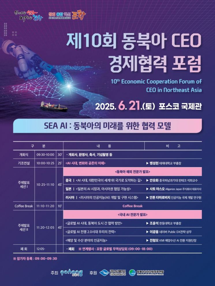 제10회 동북아 CEO 경제협력 포럼 프로그램.
