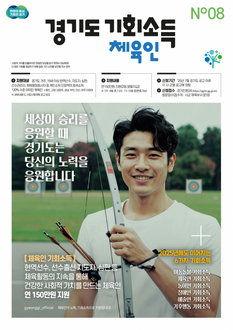 경기도의 '체육인 기회소득' 포스터
