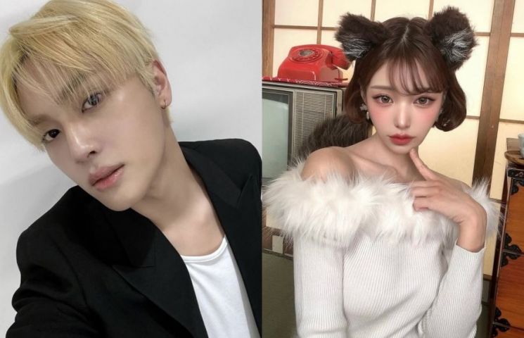그룹 더보이즈 주학년(왼쪽)과 아스카 키라라. 인스타그램