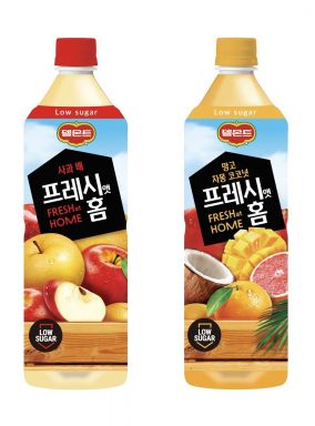 당 함량 줄였다…롯데칠성, '델몬트 프레시앳홈 2종' 출시
