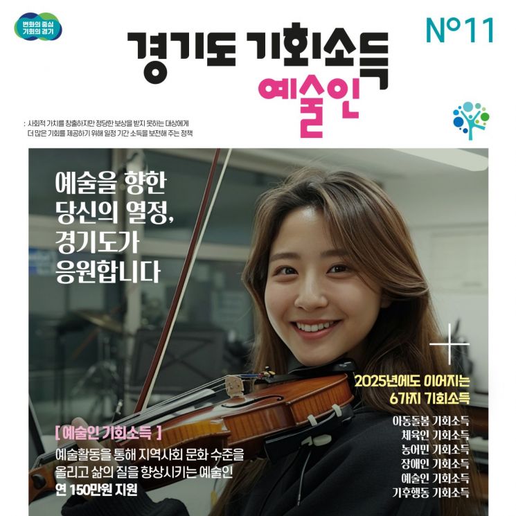 경기도 예술인기회소득 포스터