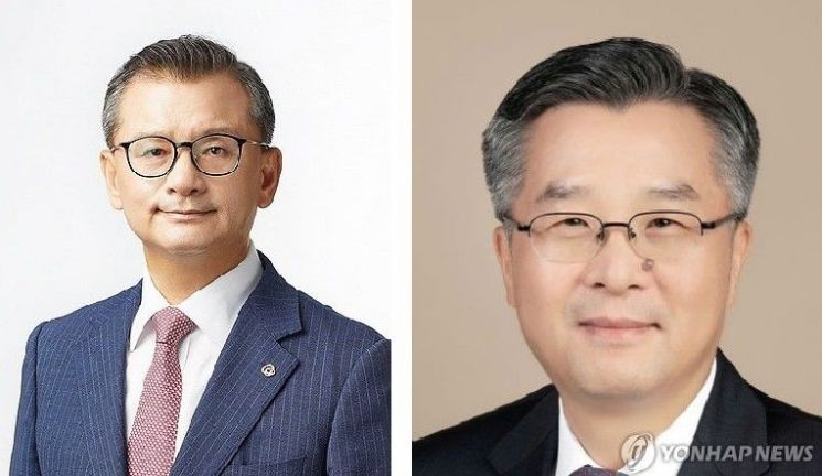 왼쪽부터 여승주 한화그룹 경영실장·권혁웅 한화생명 각자대표 내정자. 연합뉴스