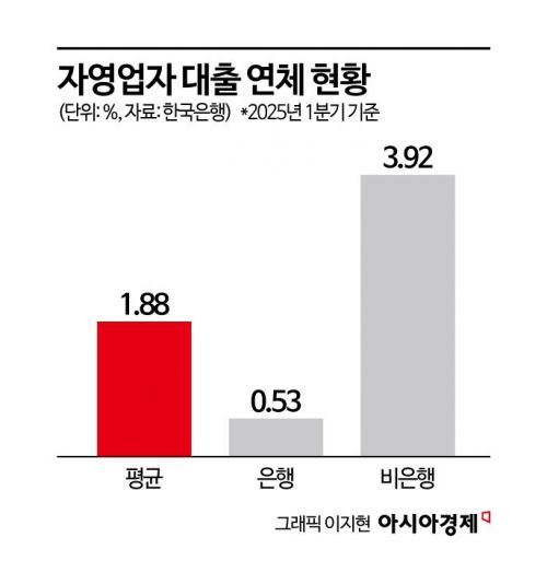 [금안보고서]자영업자 대출 연체율 10년來 최대…비은행이 은행보다 7배↑