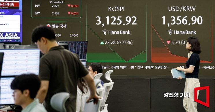 [포토] '코스피 3100 안착'