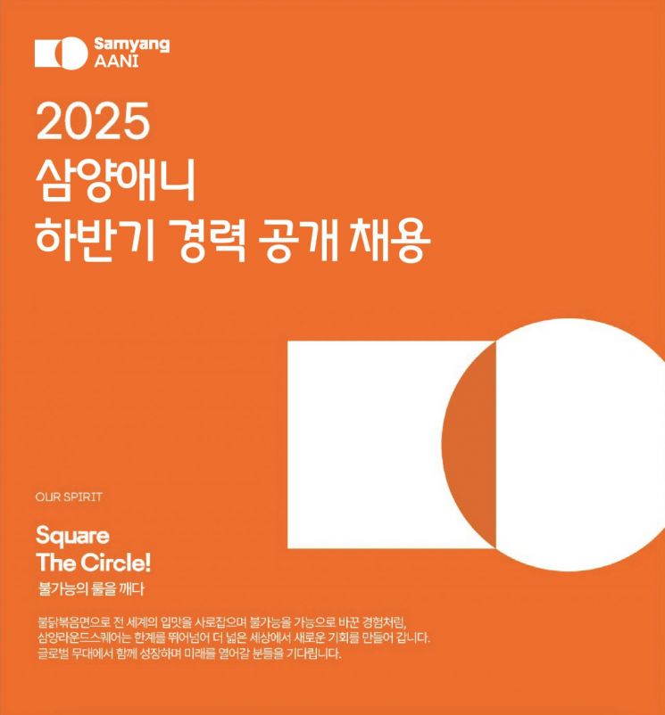 삼양애니, 하반기 경력 대규모 채용…"글로벌 사업 확대 나선다"
