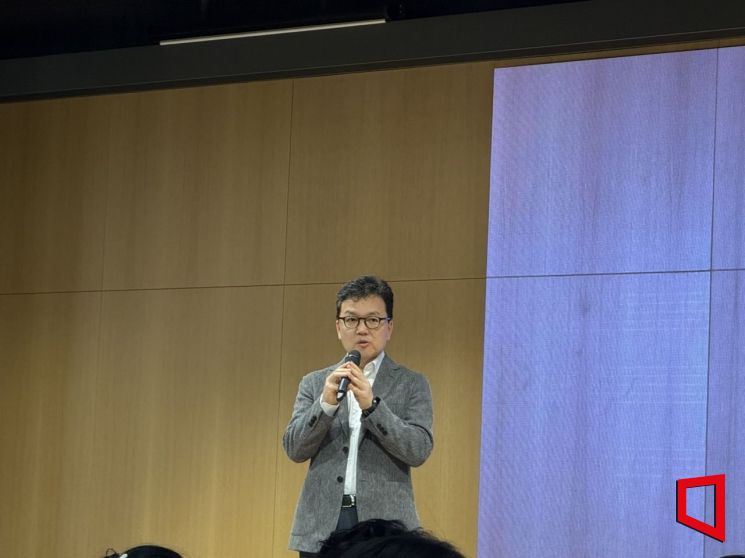 이준희 삼성SDS 대표가 26일 오전 잠실 사옥에서 진행된 미디어데이에서 인사말을 하고 있다. 이명환 기자
