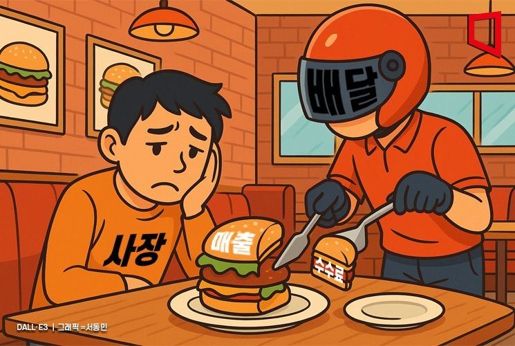 "수수료 떼면 남는 게 없네"… 프랜차이즈 매출 절반이 '배달플랫폼'