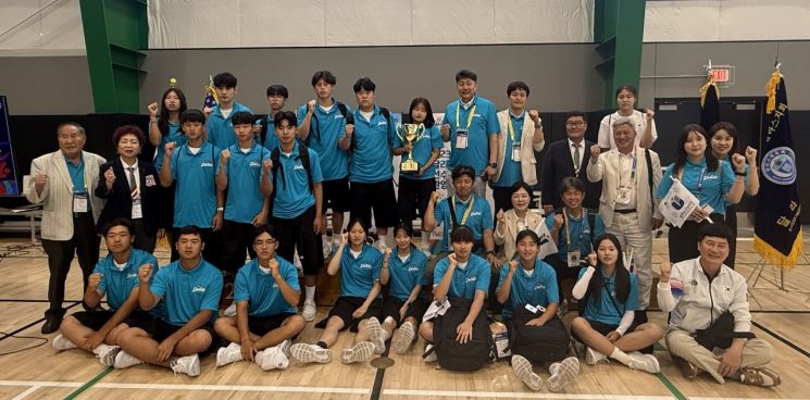 전남 학생선수단이 미국 텍사스주 댈러스에서 열린 '제23회 전미주한인체육대회'에 참가했다. 전남도교육청 제공